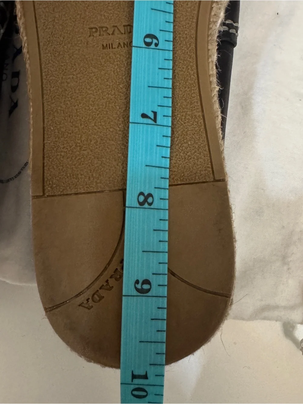 Prada Platform Espadrilles. Leather Peeptoe stitched Size 38.  Beautiful Quality